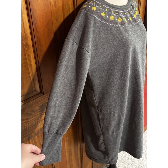 Matilda Jane Dress Women's Size XL Gray Floral Embroidered Knit Just Imagine - Picture 4 of 10